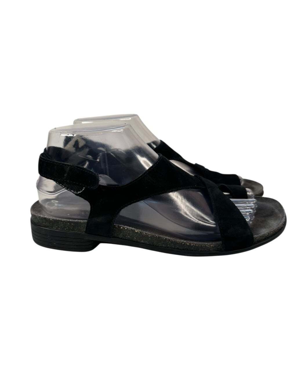 Munro Meghan Black Nubuck Leather Comfort Slingback Sandals Womens 9.5 USA